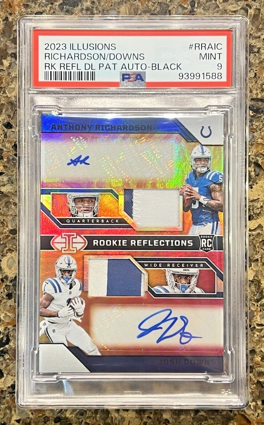 2023 Illusions Anthony Richardson Josh Downs Rookie Reflections Patch Auto Black