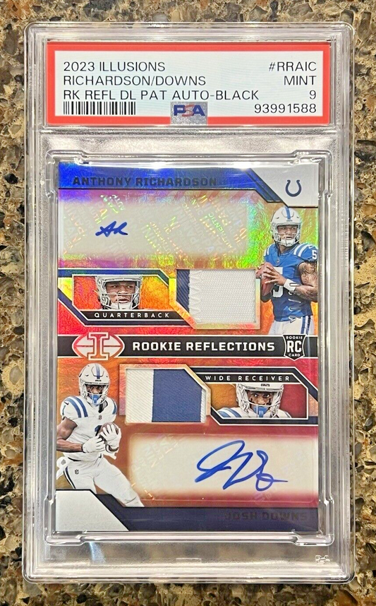 2023 Illusions Anthony Richardson Josh Downs Rookie Reflections Patch Auto Black