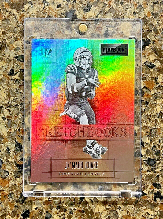 Ja’Marr Chase 2022 Panini Playbook Football Sketchbooks Refractor Holofoil RARE