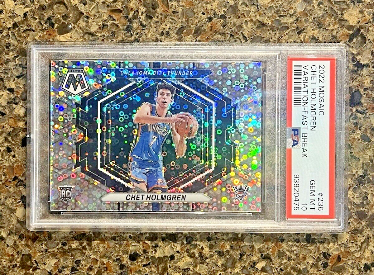 Chet Holmgren RC 2022-23 Panini Mosaic VARIATION Fast Break Prizm Rookie PSA 10