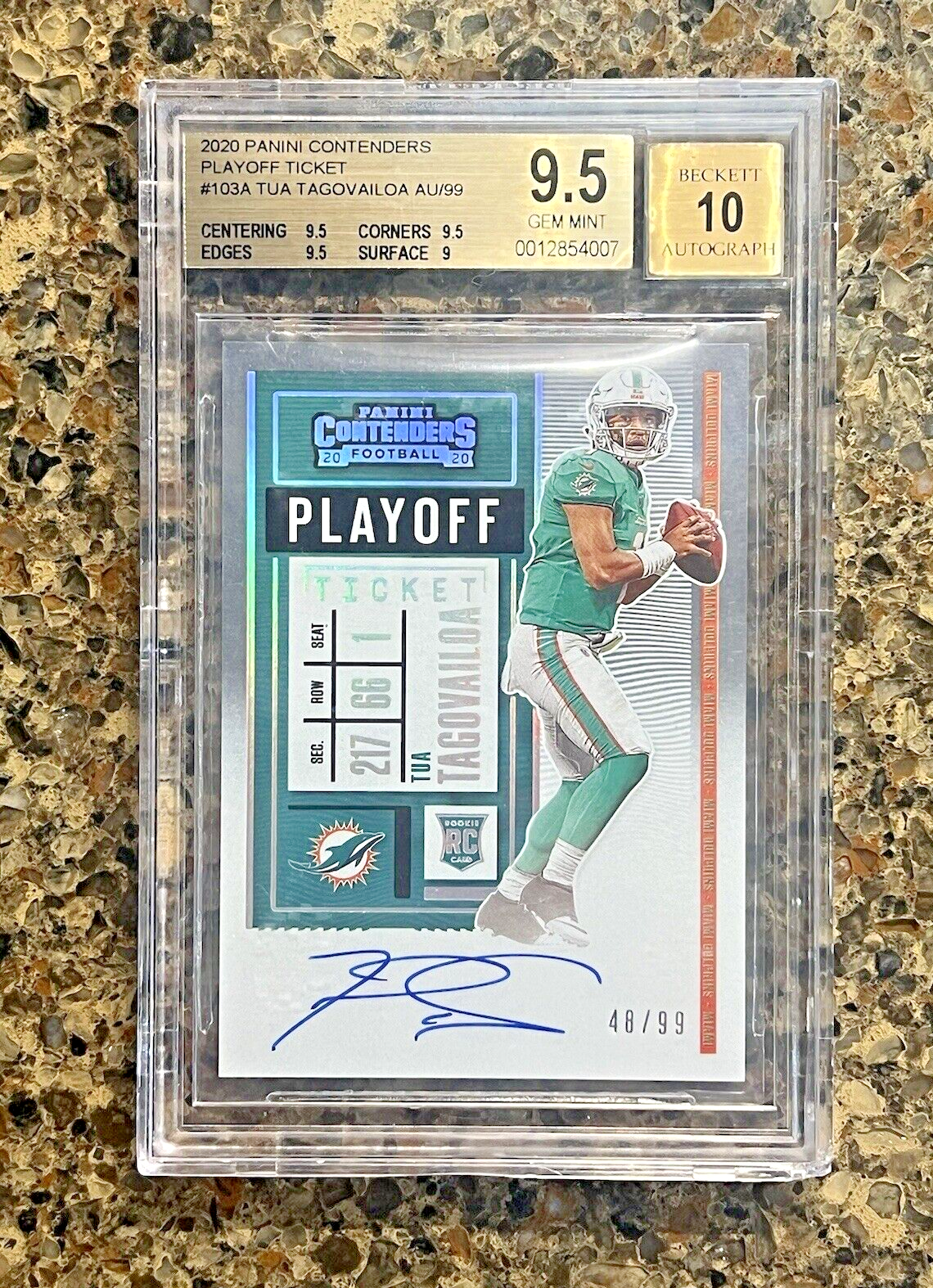 Tua Tagovailoa RC 2020 Panini Contenders Playoff Ticket Autograph #48/99 BGS 9.5