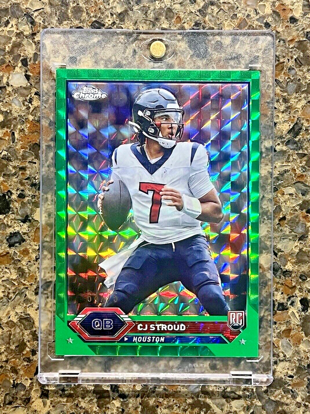 2023 Topps Chrome CJ Stroud Rookie Green Geometric Refractor #64/75 Texans (RC)