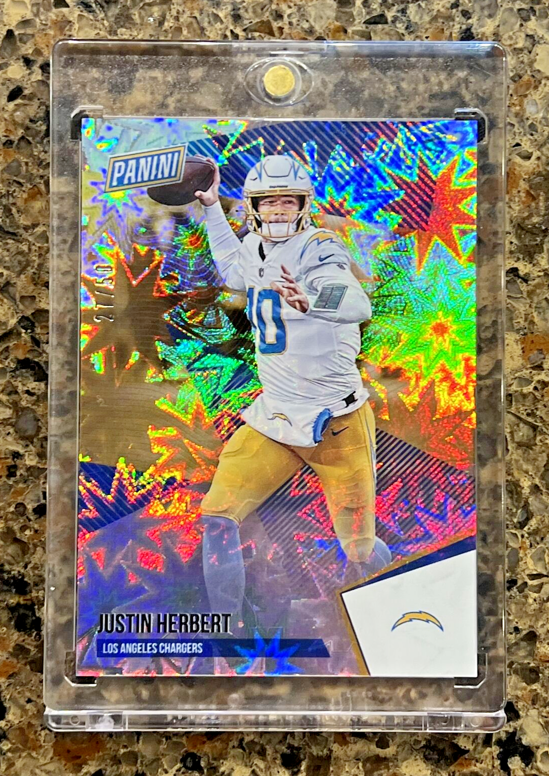 JUSTIN HERBERT 2021 Panini THE NATIONAL #27/50 KABOOM Explosion Super Rare SSP