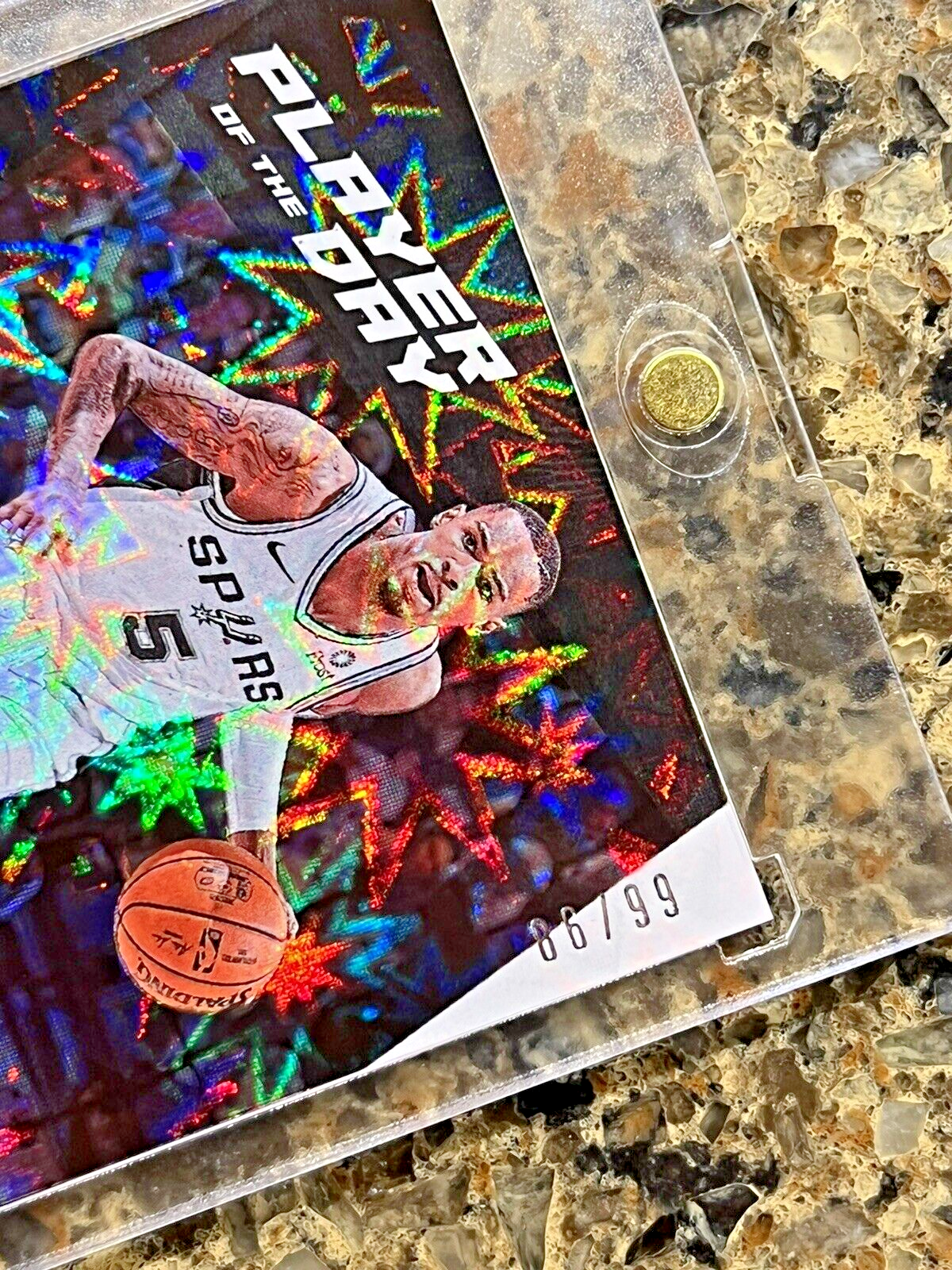 Dejounte Murray 2021 Panini NBA Player of the Day KABOOM 86/99 Rare Gem Mint SSP