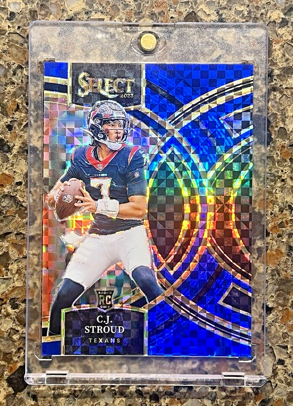 2023 Panini Select C.J. Stroud RC Blue Checker Premier Prizm SSP #068/149 Rookie