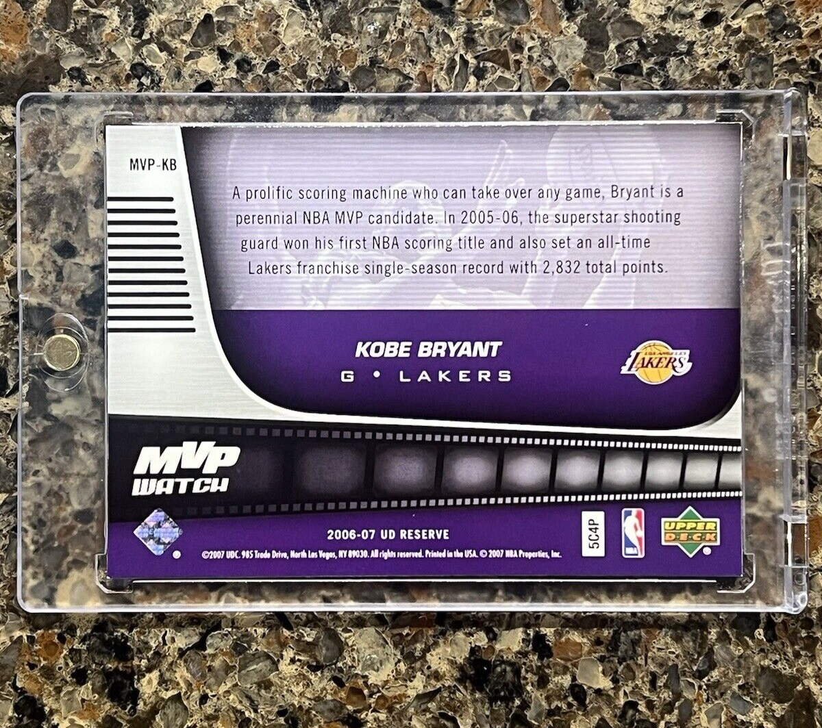 Kobe Bryant 2006-07 Upper Deck Reserve MVP Watch Refractor Lakers HOF Rare Mint