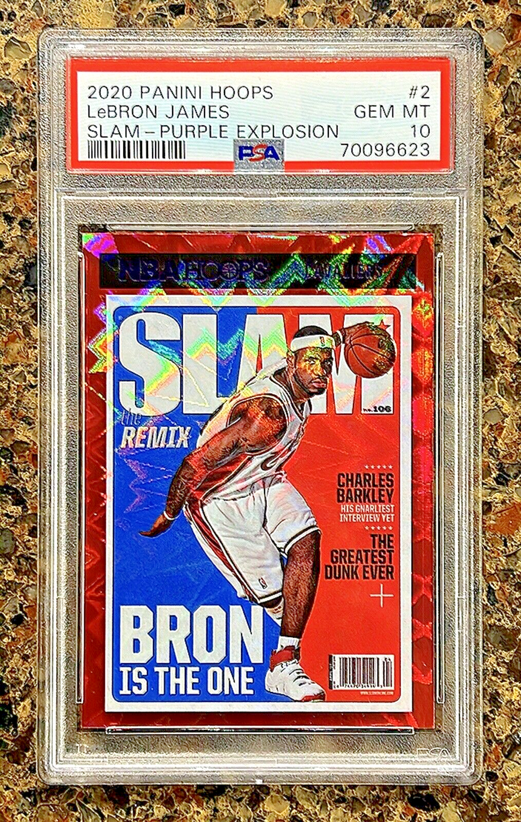 LeBron James 2020 Panini Hoops SLAM PURPLE KABOOM EXPLOSION Rare Gem Mint PSA 10