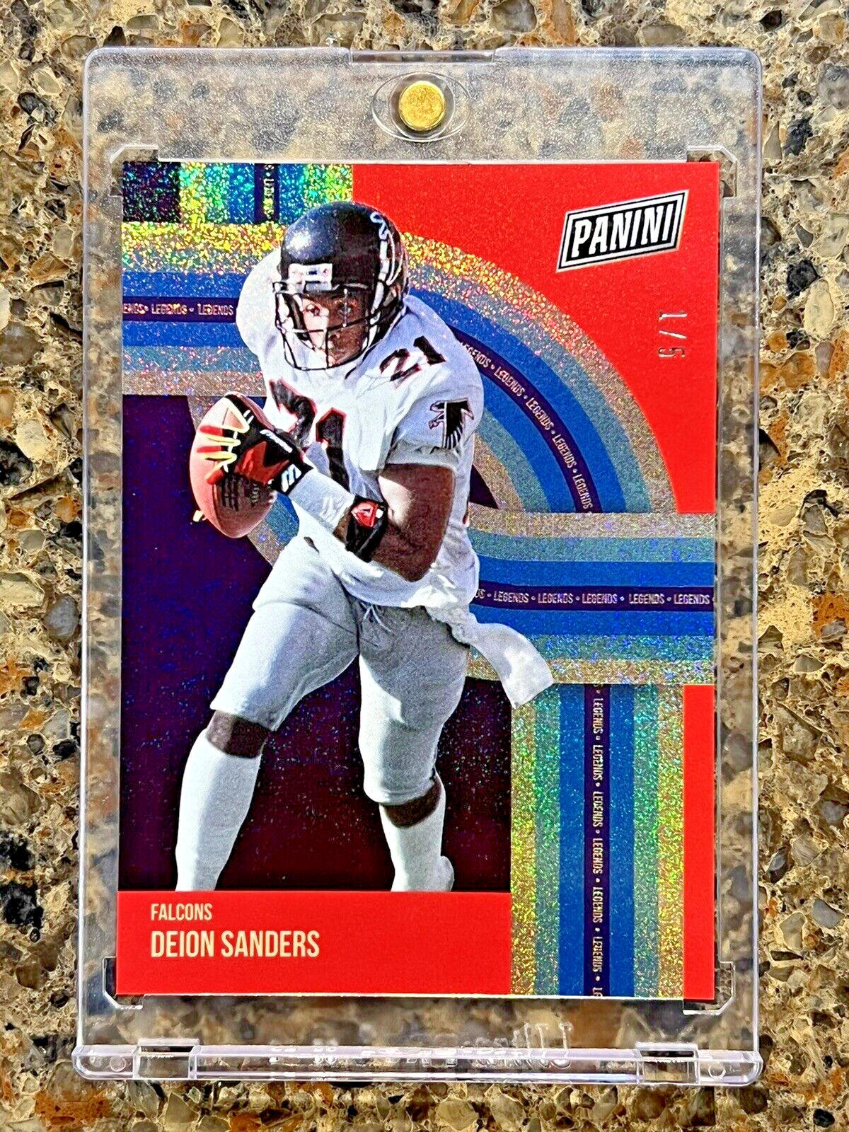 Deion Sanders 2021 Panini The National Legends Stardust #1/5 SSP - Rare! 🚀🚀🚀