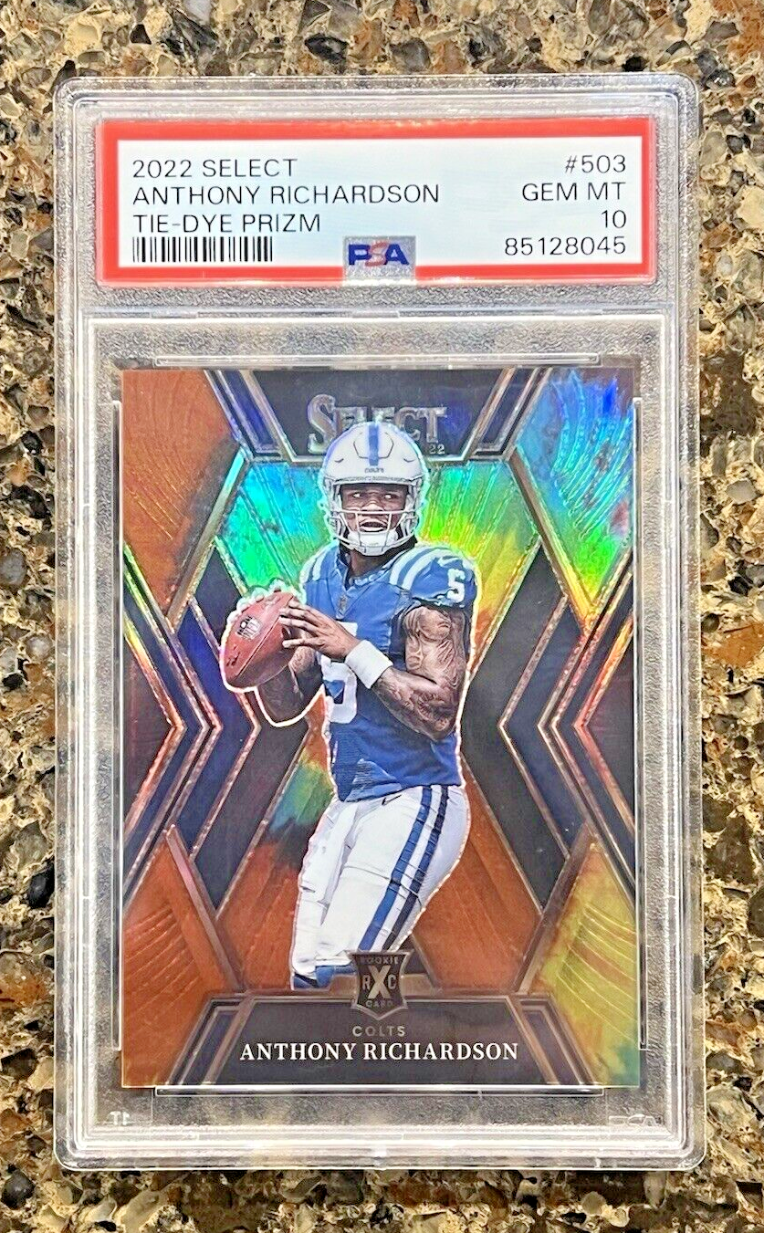 2022 Panini Select ANTHONY RICHARDSON #14/25 Tie-Dye Prizm Rookie XRC GEM PSA 10