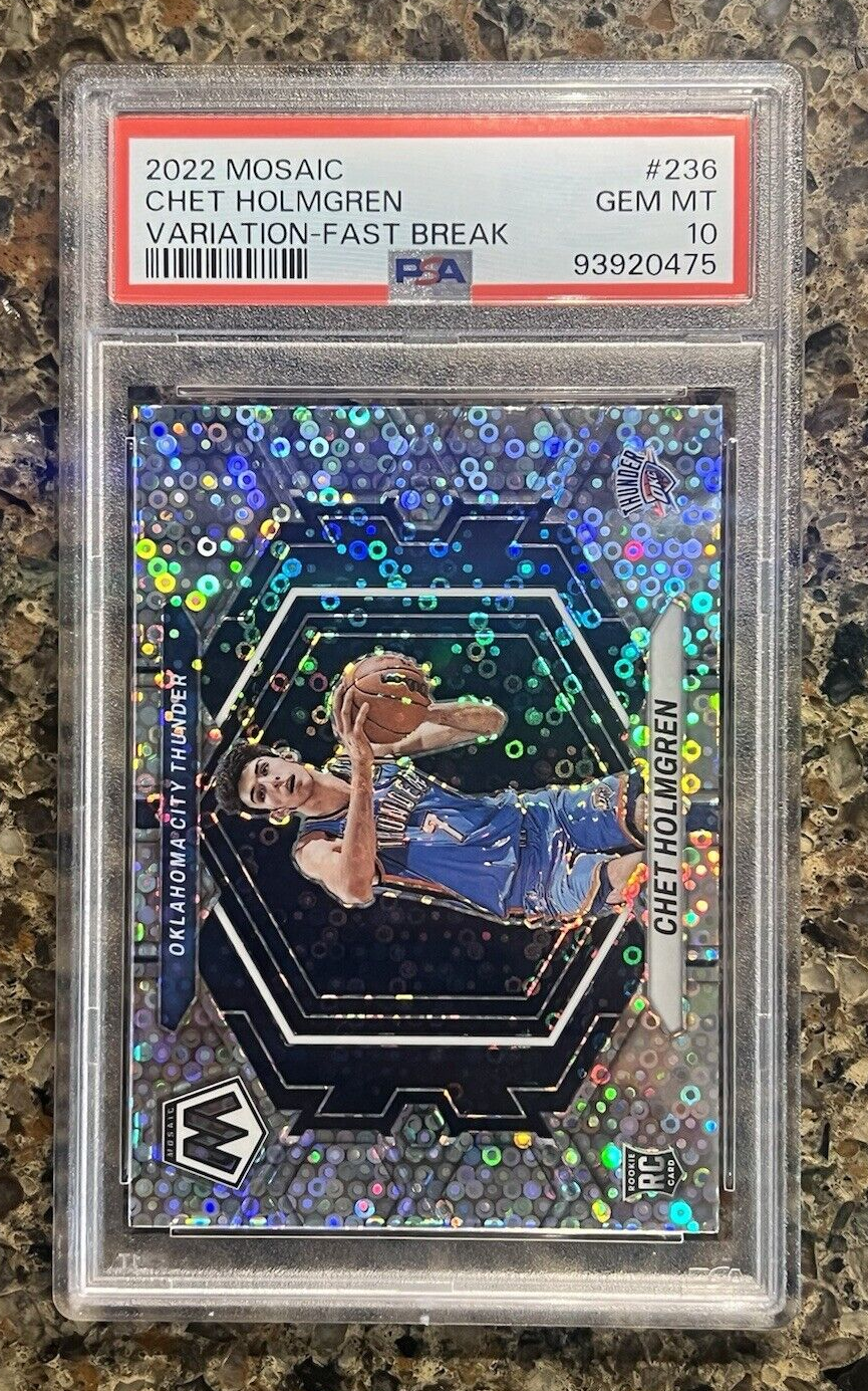 Chet Holmgren RC 2022-23 Panini Mosaic VARIATION Fast Break Prizm Rookie PSA 10