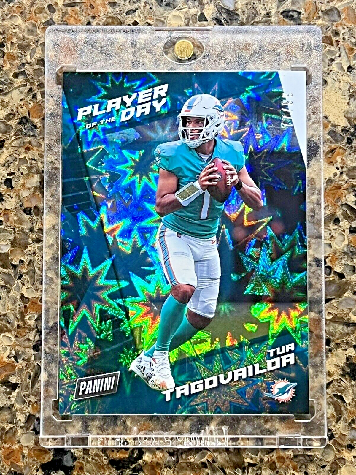 Tua Tagovailoa 2021 Panini Player of the Day KABOOM 77/99 Rare Mint Dolphins SSP