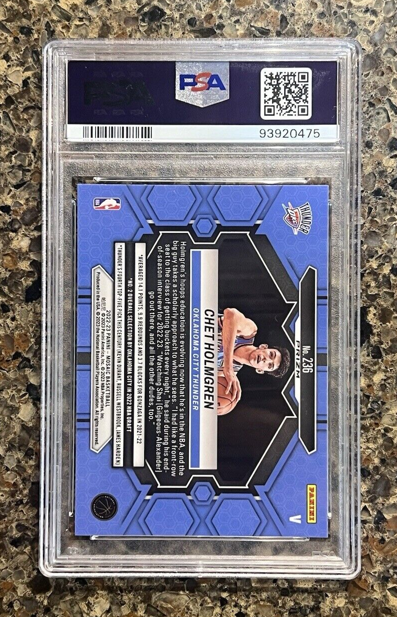 Chet Holmgren RC 2022-23 Panini Mosaic VARIATION Fast Break Prizm Rookie PSA 10