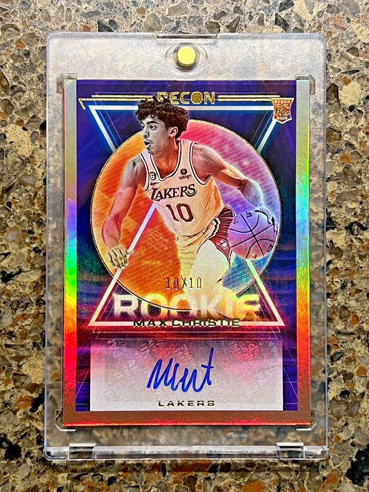 Max Christie 2022 Panini Recon Rookie Signatures #10/10 Jersey # GOLD REFRACTOR