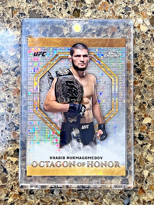 Khabib Nurmagomedov 2019 Topps Chrome UFC Octagon of Honor Pulsar Refractor 5/50