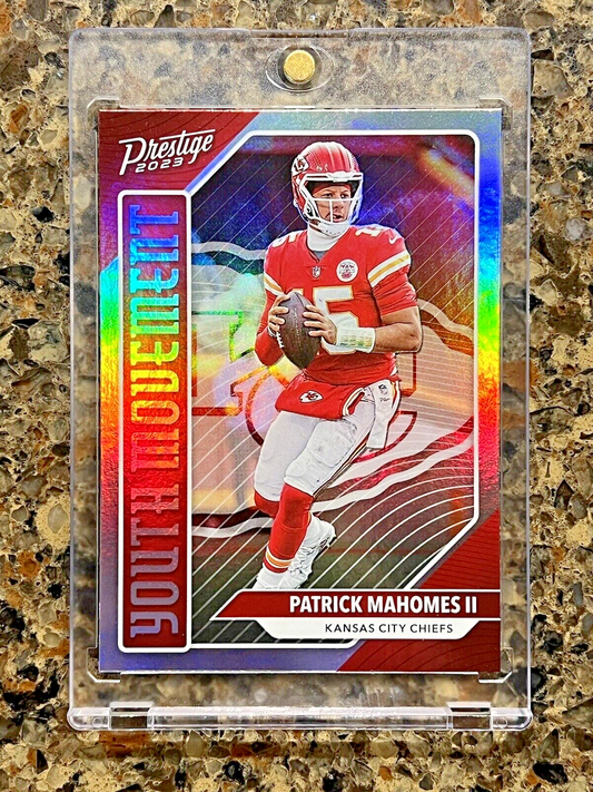 Patrick Mahomes II 2023 Panini Prestige Youth Movement Holo Refractor Gem Mint