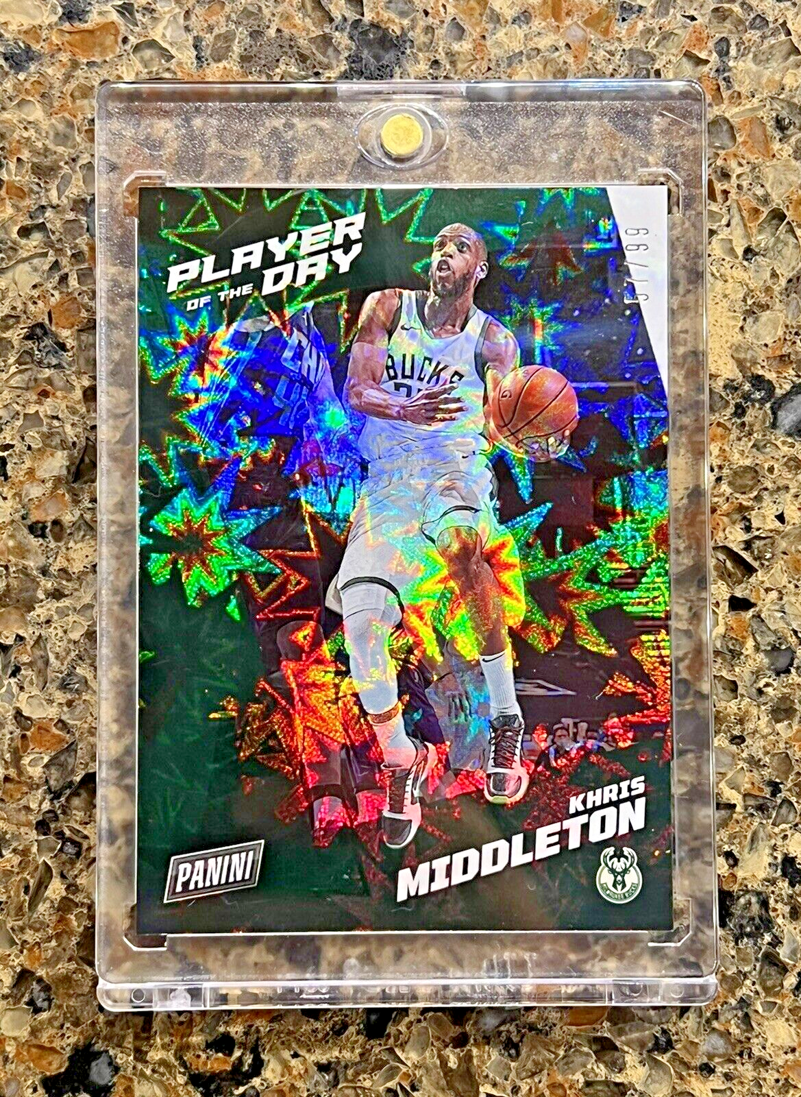 Khris Middleton 2021 Panini NBA Player of the Day KABOOM 57/99 Rare Gem Mint SSP