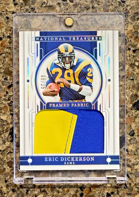 Eric Dickerson 2023 National Treasures Framed Fabric Jumbo 2 COLOR Patch #06/25