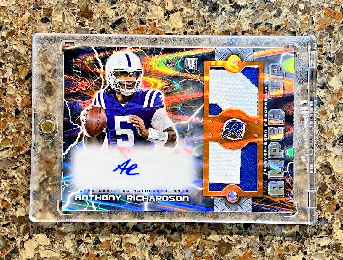 Anthony Richardson RC 2023-24 Topps Resurgence Amped Up Dual Patch Auto 2/25 RPA