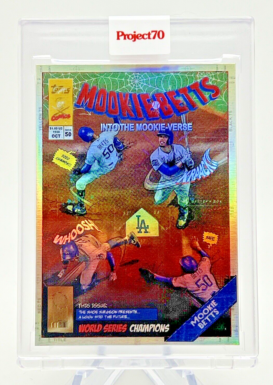 Mookie Betts 2021 Topps Project70 MOOKIE-VERSE Rainbow Foil 22/70 Shoe Surgeon