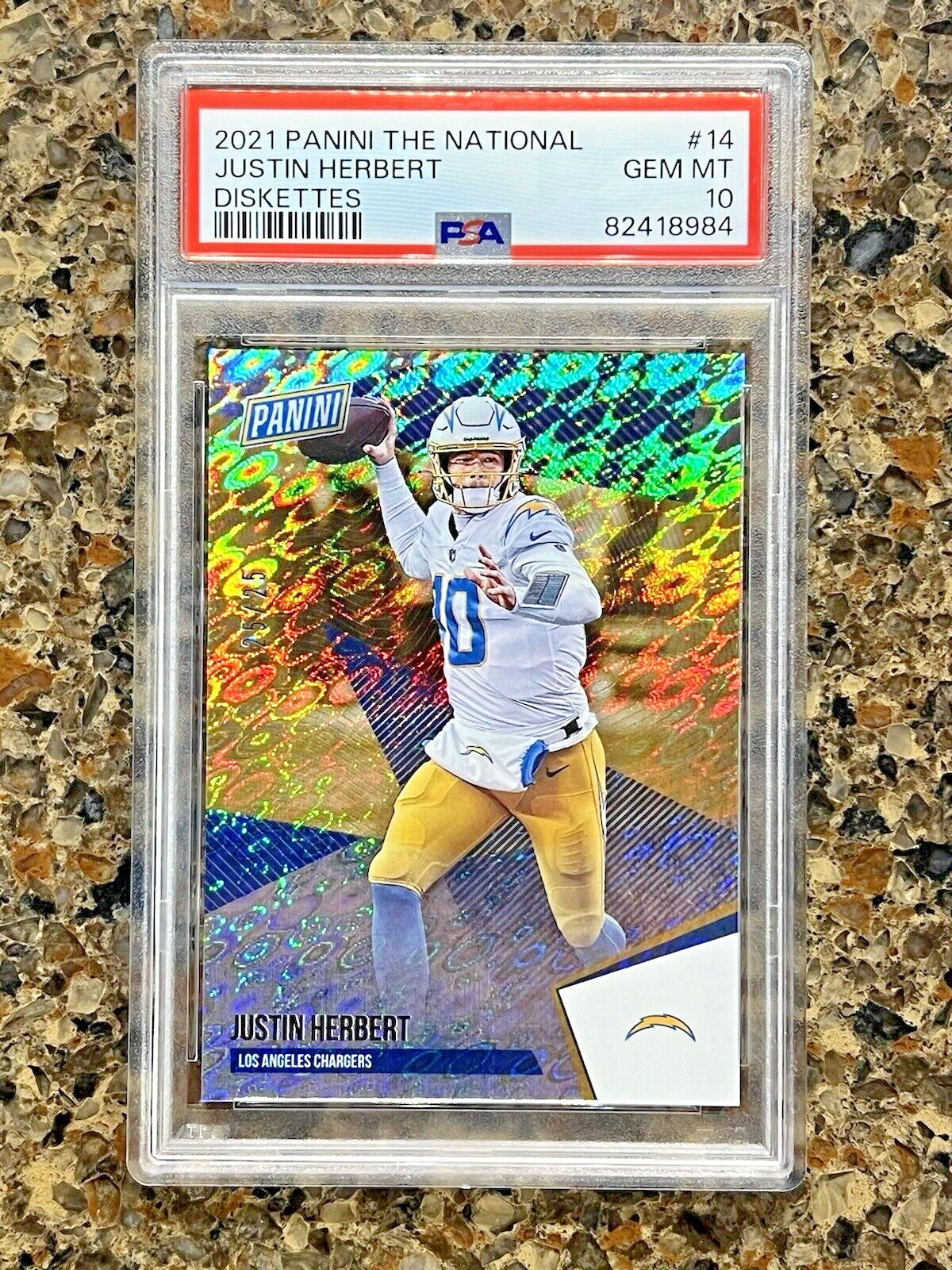 Justin Herbert 2021 Panini The National Diskettes 25/25 RARE SSP Gem Mint PSA 10