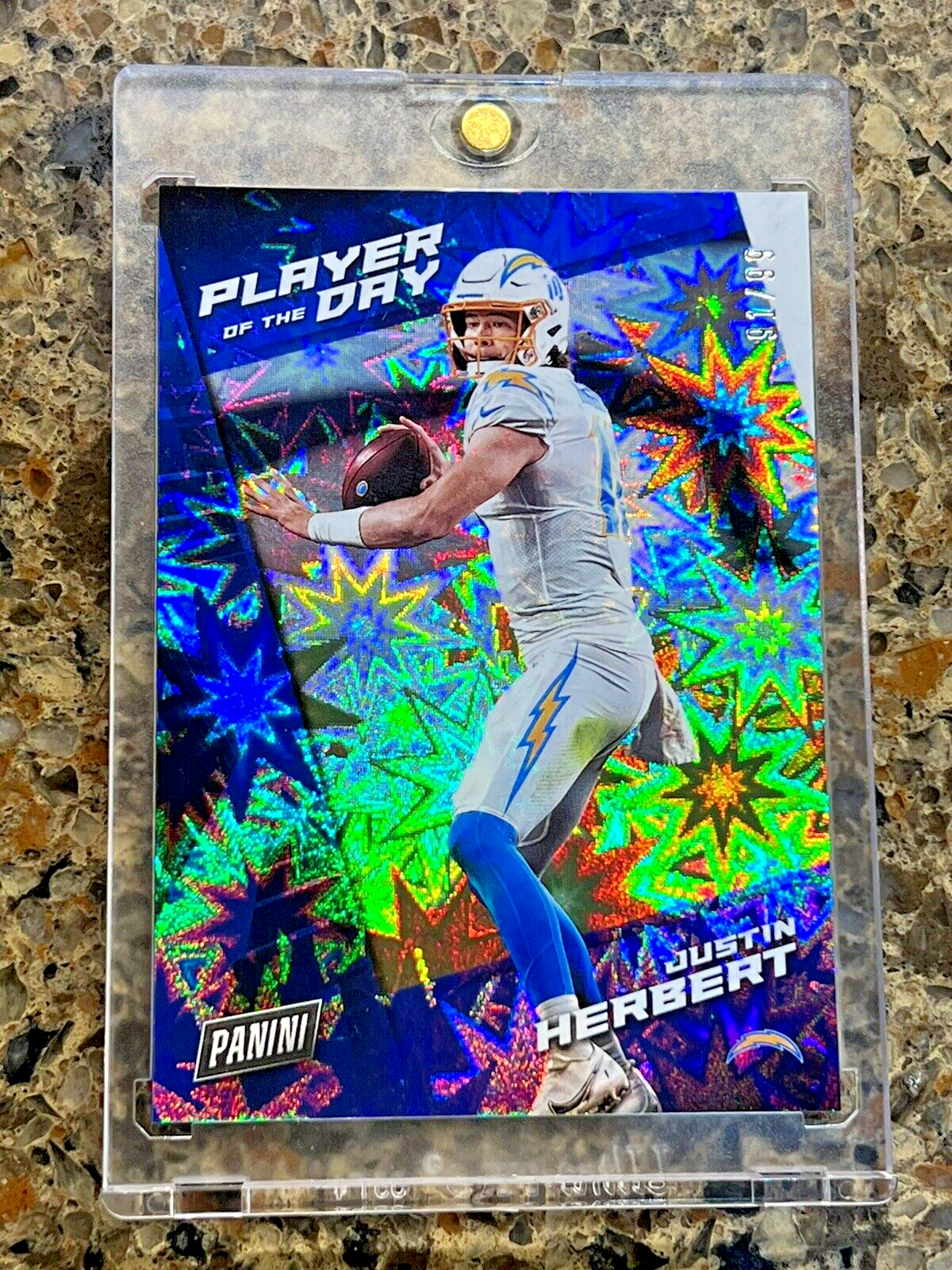 JUSTIN HERBERT 2021 Panini Player of the Day KABOOM #91/99 Super Rare SSP