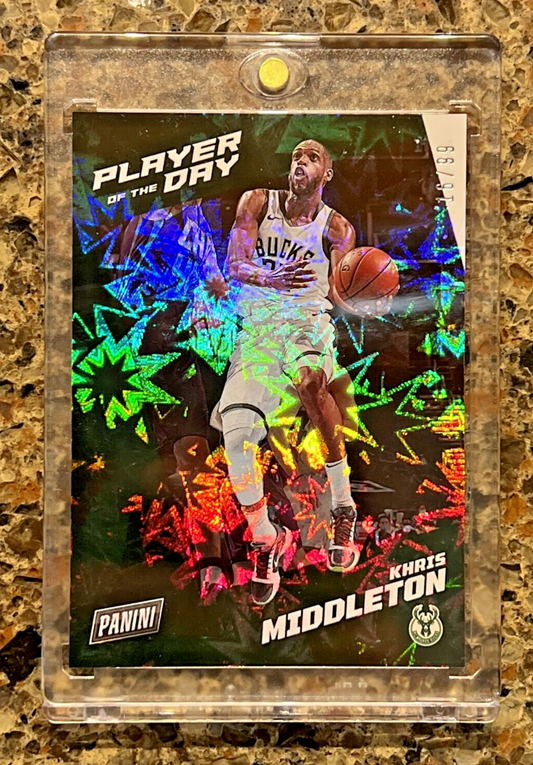 Khris Middleton 2021 Panini NBA Player Of The Day KABOOM 16/99 Rare Gem Mint SSP