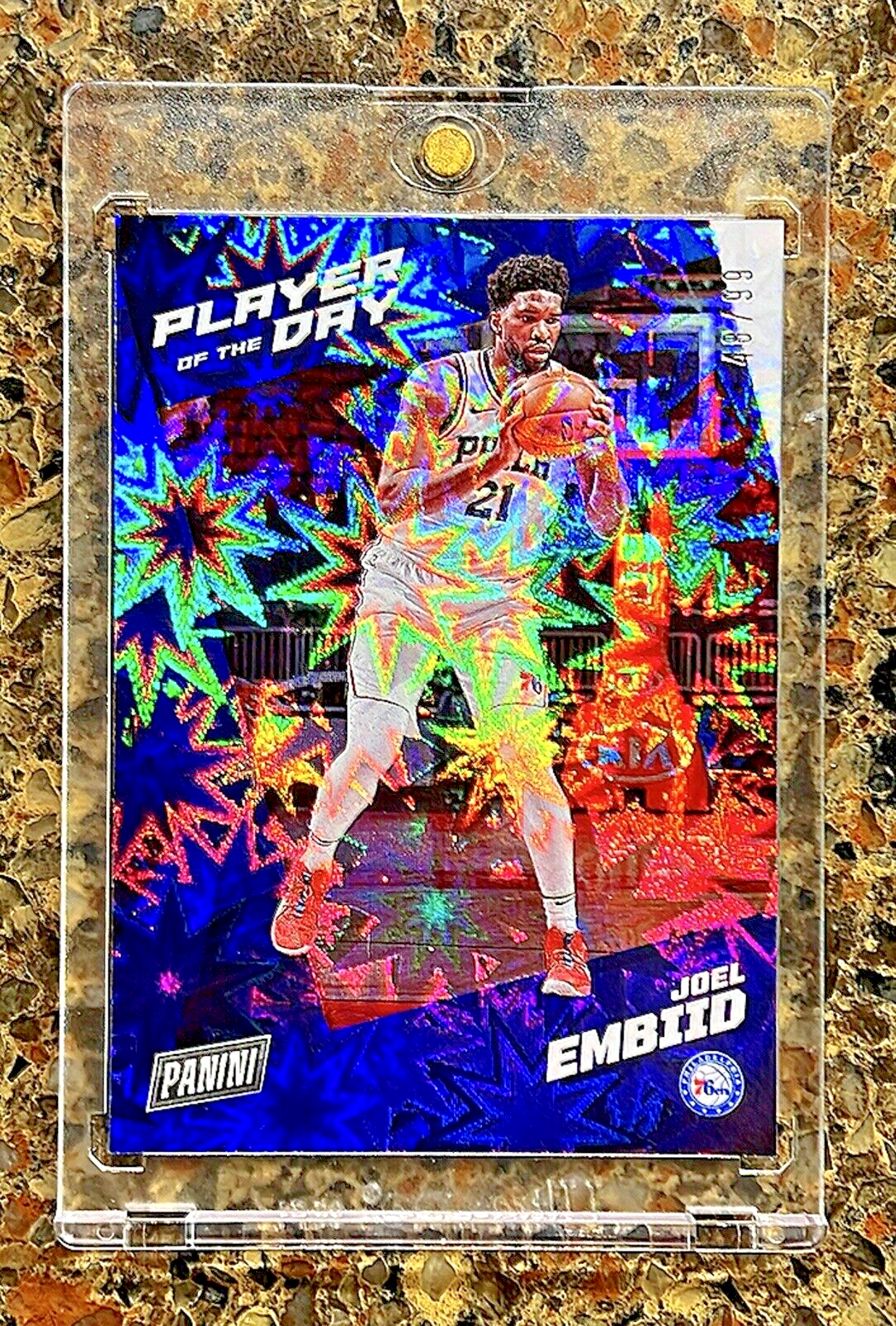 Joel Embiid  2021 Panini NBA Player of The Day KABOOM 48/99 Gem Mint RARE SSP