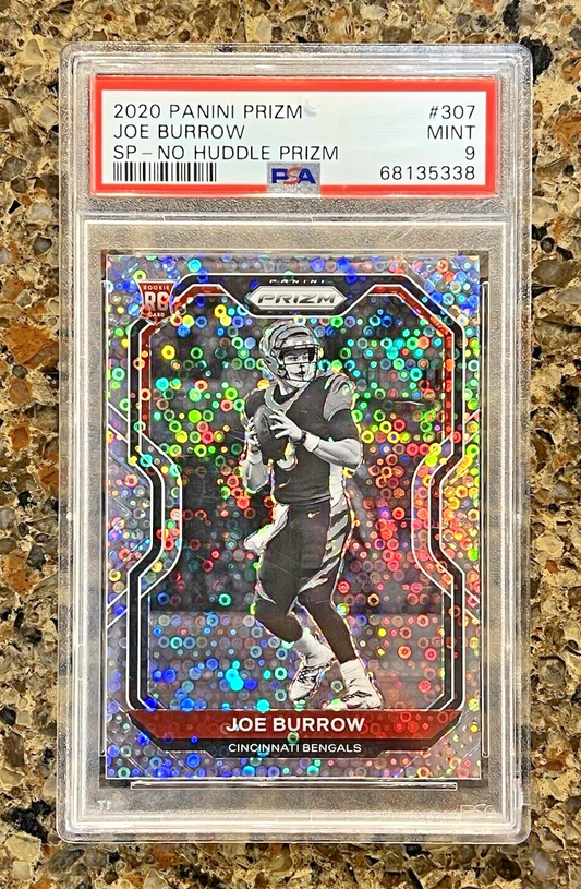 Joe Burrow RC 2020 Panini Prizm SP - No Huddle Prizm Variation PSA 9 Mint Rookie