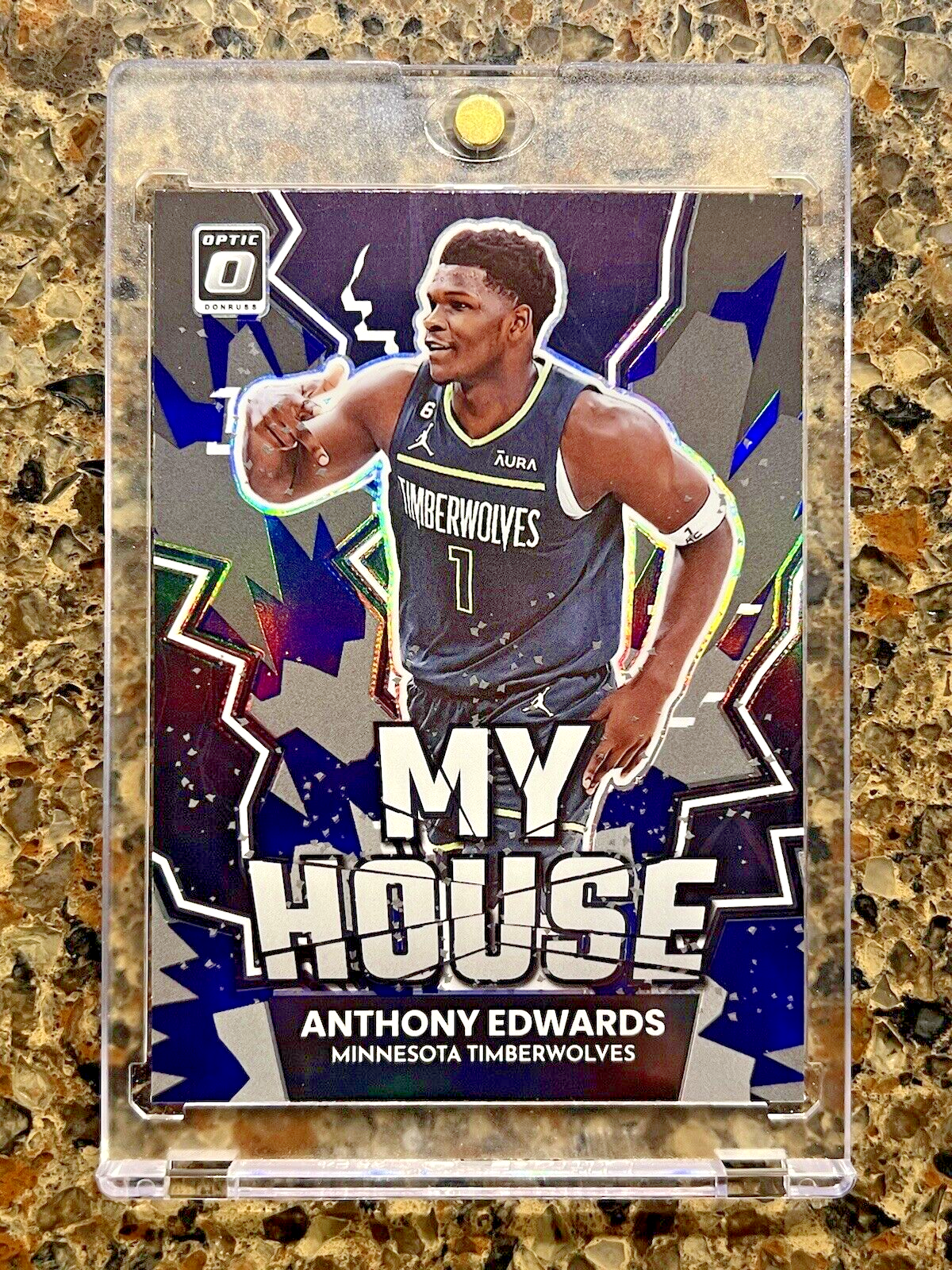 Anthony Edwards 2022-23 Panini Donruss Optic MY HOUSE Purple Prizm Gem Mint