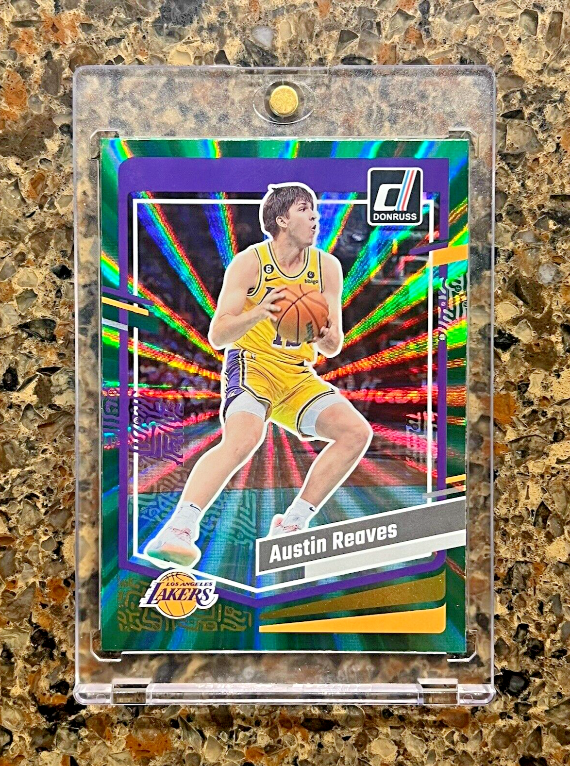 Austin Reaves 2023-24 Panini Donruss Basketball Green Holo Laser Spokes Gem Mint