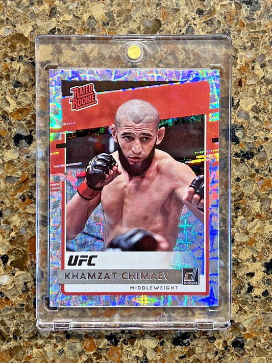 Khamzat Chimaev RC 2021 Panini Donruss UFC RATED ROOKIE Asia Red Prizm Mint SSP