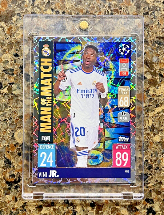 Vinicius Junior 2021 Topps Match Attax UCL Man of the Match Refractor Gem Mint