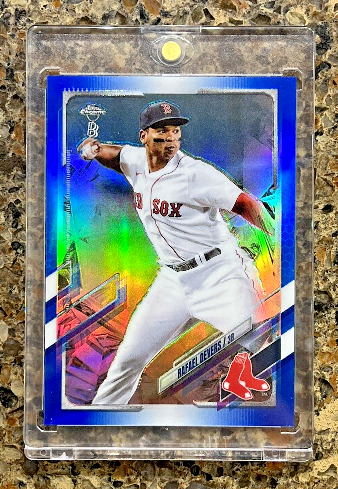 🌟 2021 Topps Chrome Rafael Devers Blue Refractor 🌟 #44/75 🌟 SUPER RARE 🚀🚀🚀