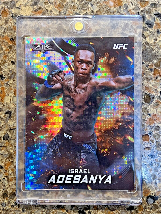 Israel Adesanya 2019 Topps UFC Fire Pulsar Refractor 02/50 Super Rare Mint SSP