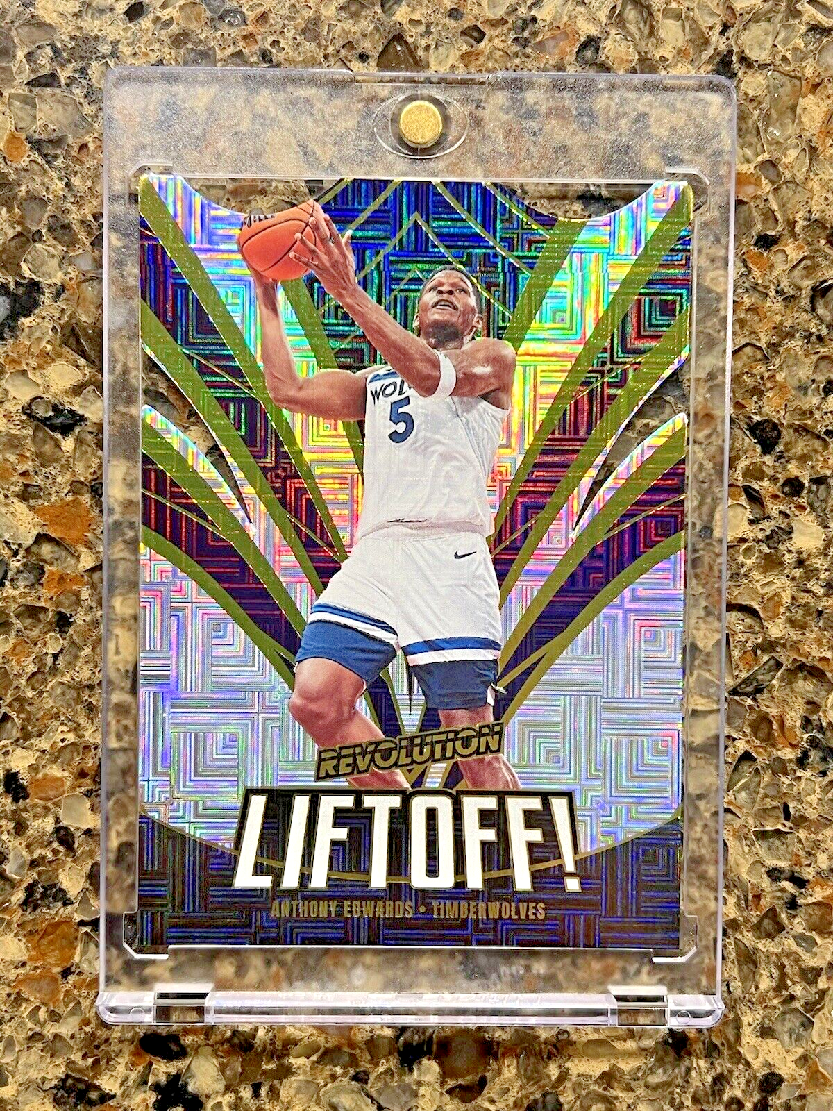 Anthony Edwards 2023-24 Panini Revolution Levels LIFTOFF! Die-Cut Mojo Refractor