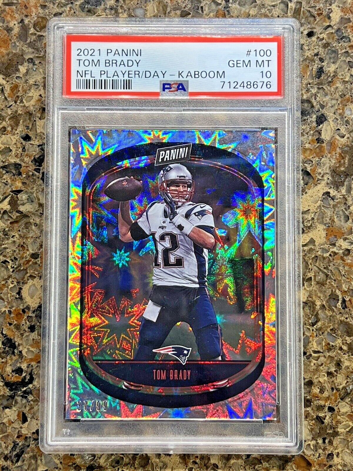 TOM BRADY 2021 Panini Player of the Day Football KABOOM #37/99 SSP HOF - PSA 10