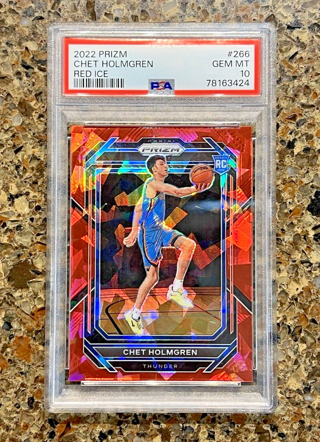 Chet Holmgren RC - 2022-23 Panini Prizm Red Ice - OKC Thunder - Gem Mint PSA 10