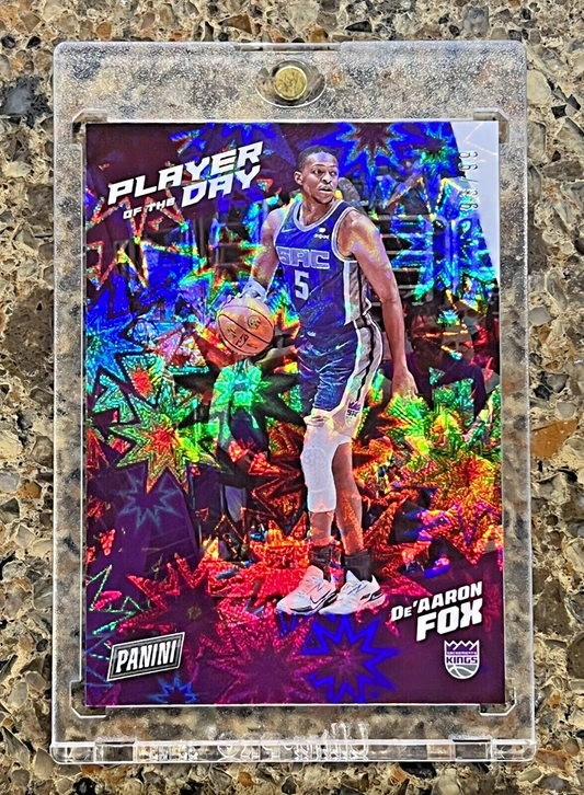 De’Aaron Fox 2021 Panini NBA Player of The Day KABOOM 93/99 Rare Gem Mint SSP